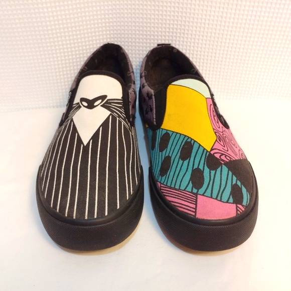 Disney Nightmare Before Christmas Ground Up Slip On Shoes Skimmers Loafers Flat - Picture 3 of 16